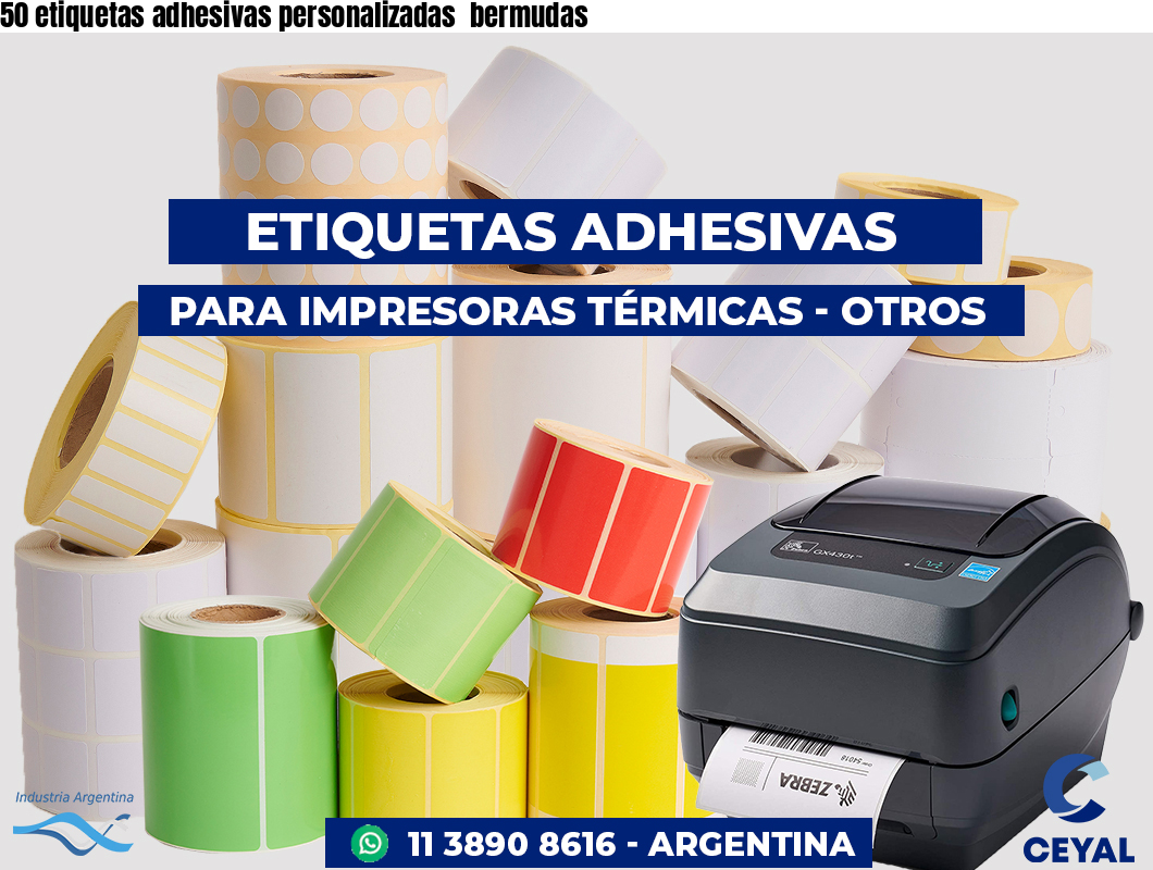 50 etiquetas adhesivas personalizadas  bermudas