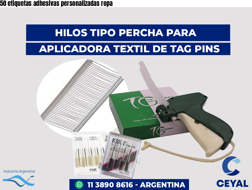 50 etiquetas adhesivas personalizadas ropa