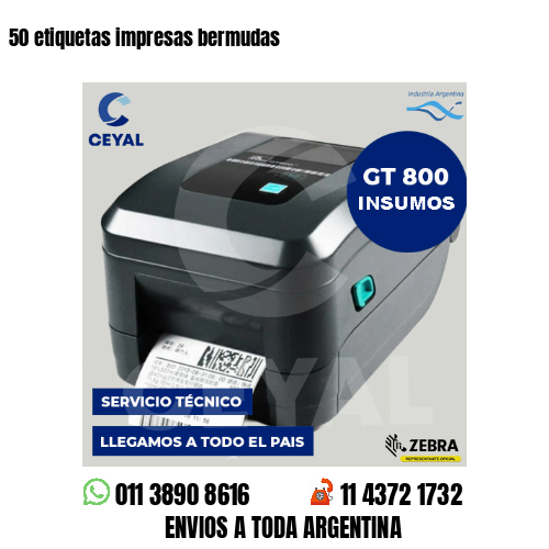 50 etiquetas impresas bermudas