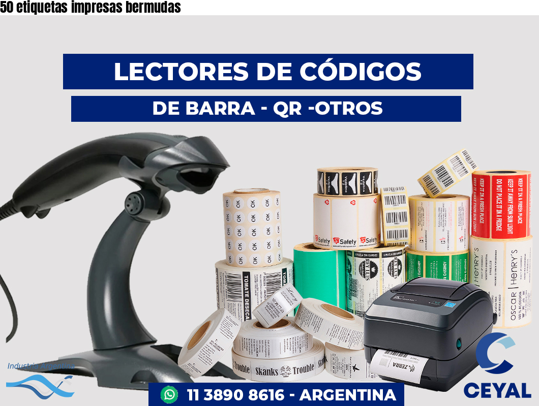 50 etiquetas impresas bermudas