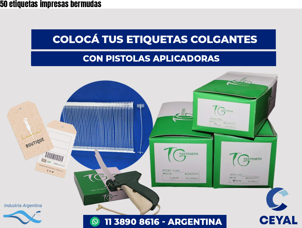 50 etiquetas impresas bermudas