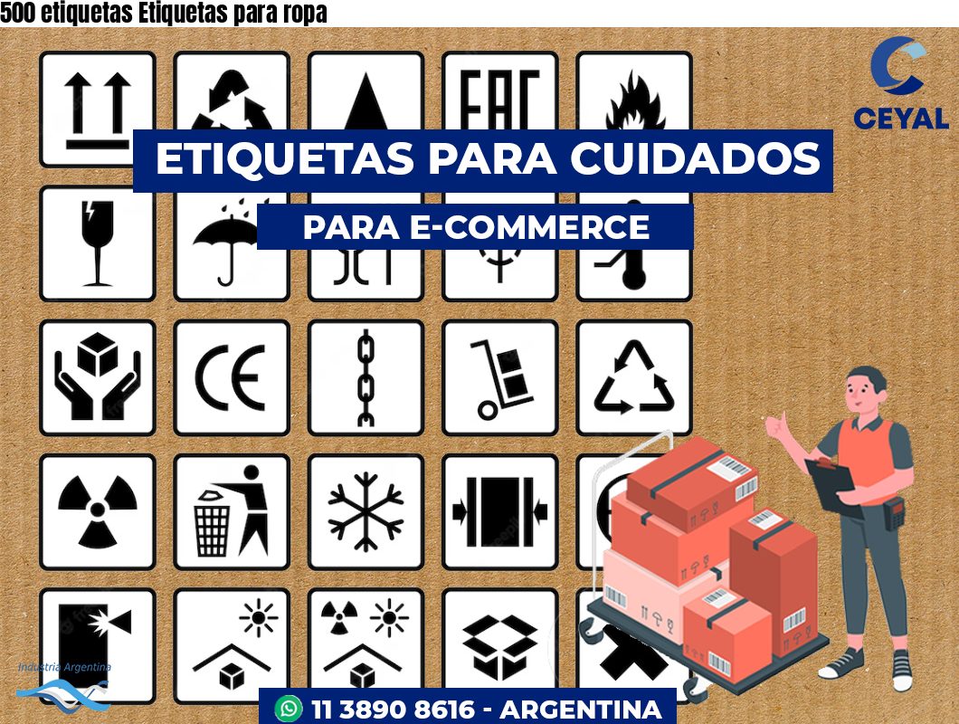 500 etiquetas Etiquetas para ropa