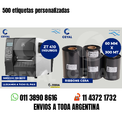 500 etiquetas personalizadas