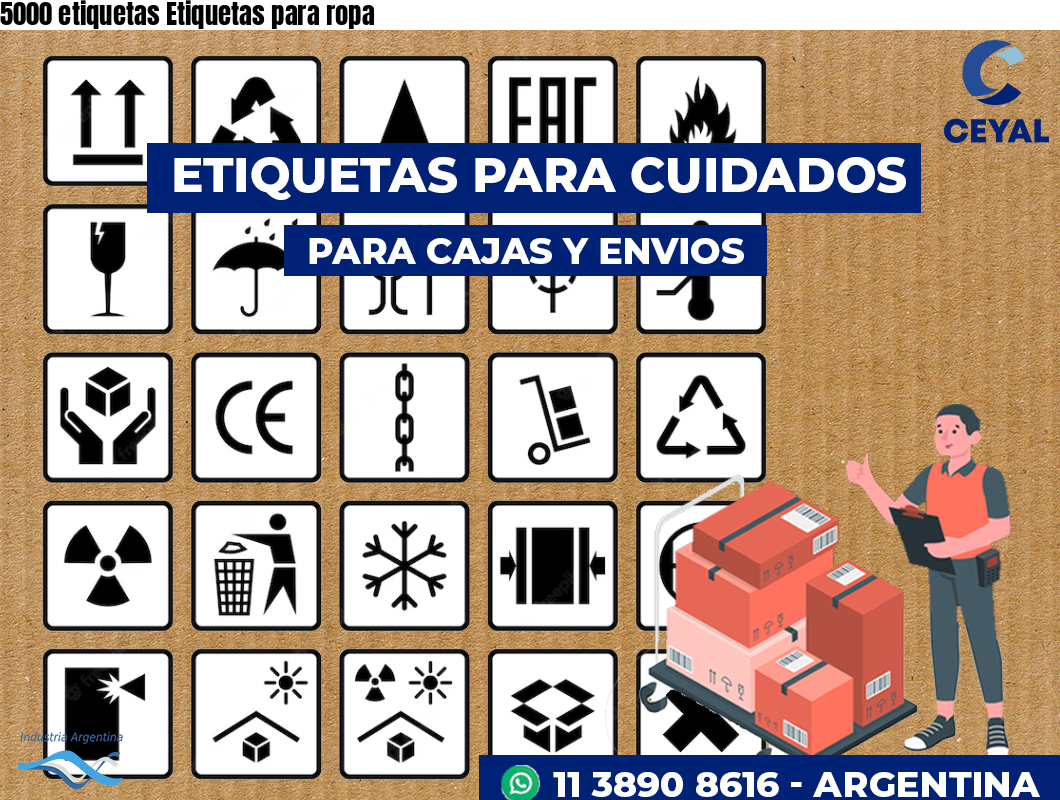 5000 etiquetas Etiquetas para ropa