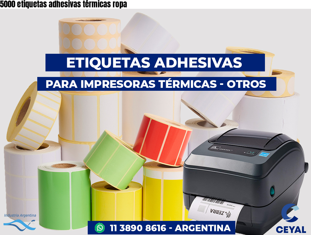 5000 etiquetas adhesivas térmicas ropa
