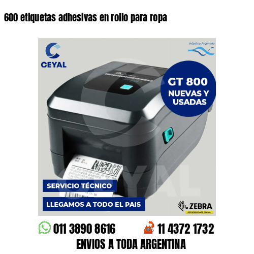 600 etiquetas adhesivas en rollo para ropa