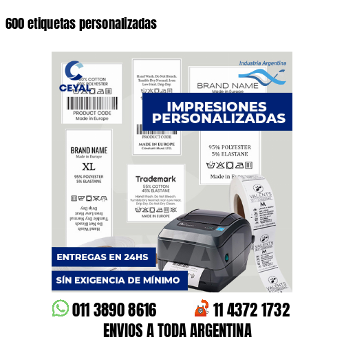 600 etiquetas personalizadas