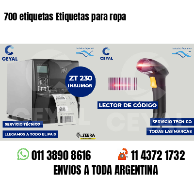 700 etiquetas Etiquetas para ropa