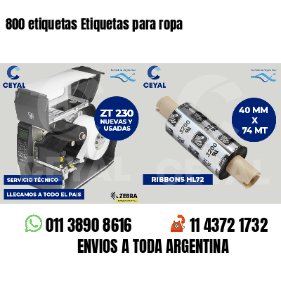 800 etiquetas Etiquetas para ropa