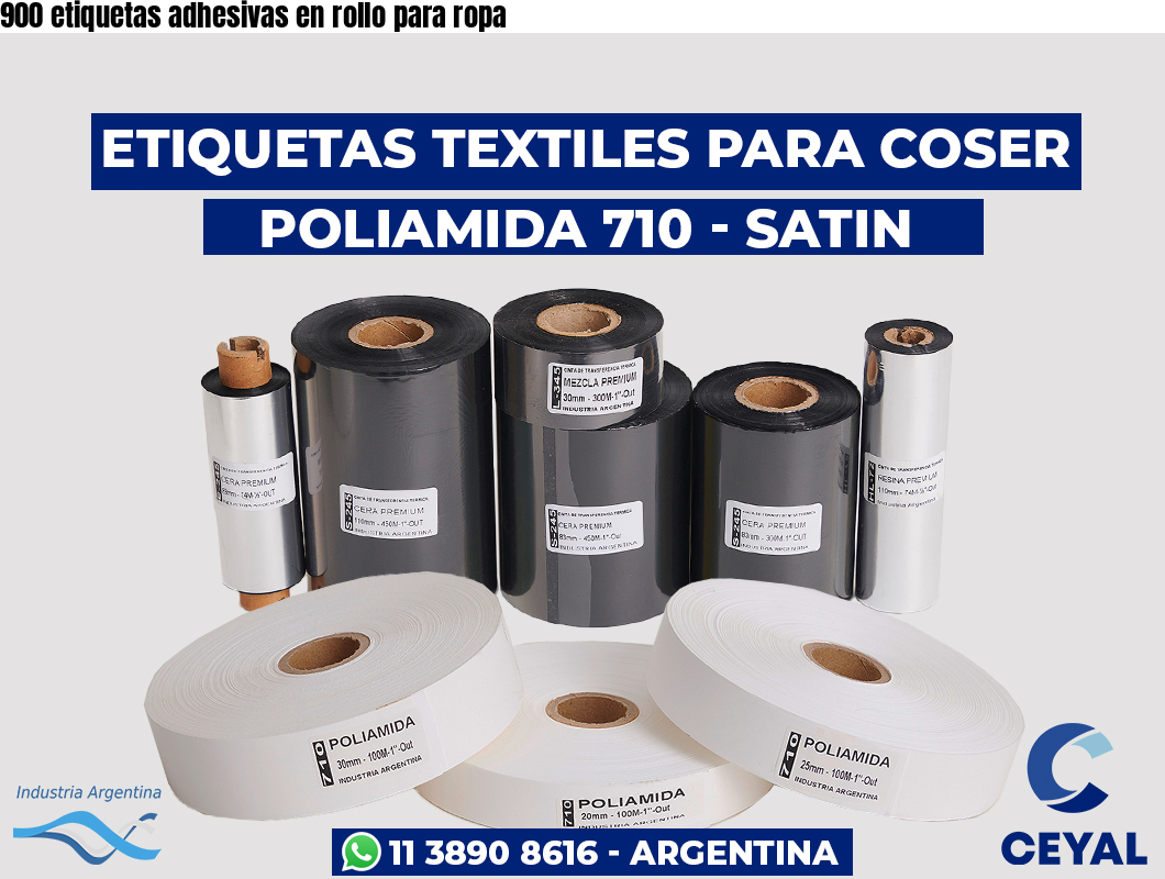 900 etiquetas adhesivas en rollo para ropa