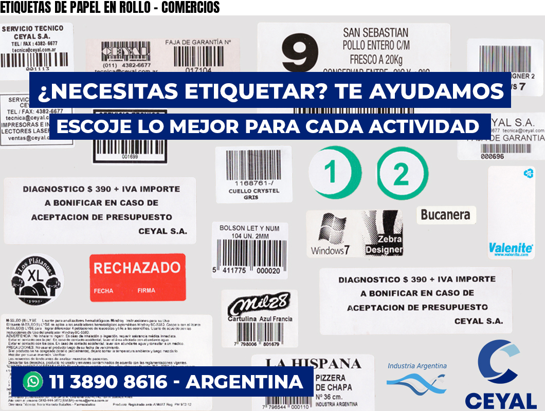 ETIQUETAS DE PAPEL EN ROLLO – COMERCIOS