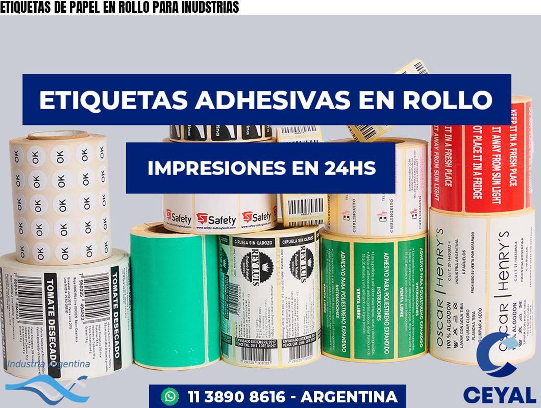 ETIQUETAS DE PAPEL EN ROLLO PARA INUDSTRIAS