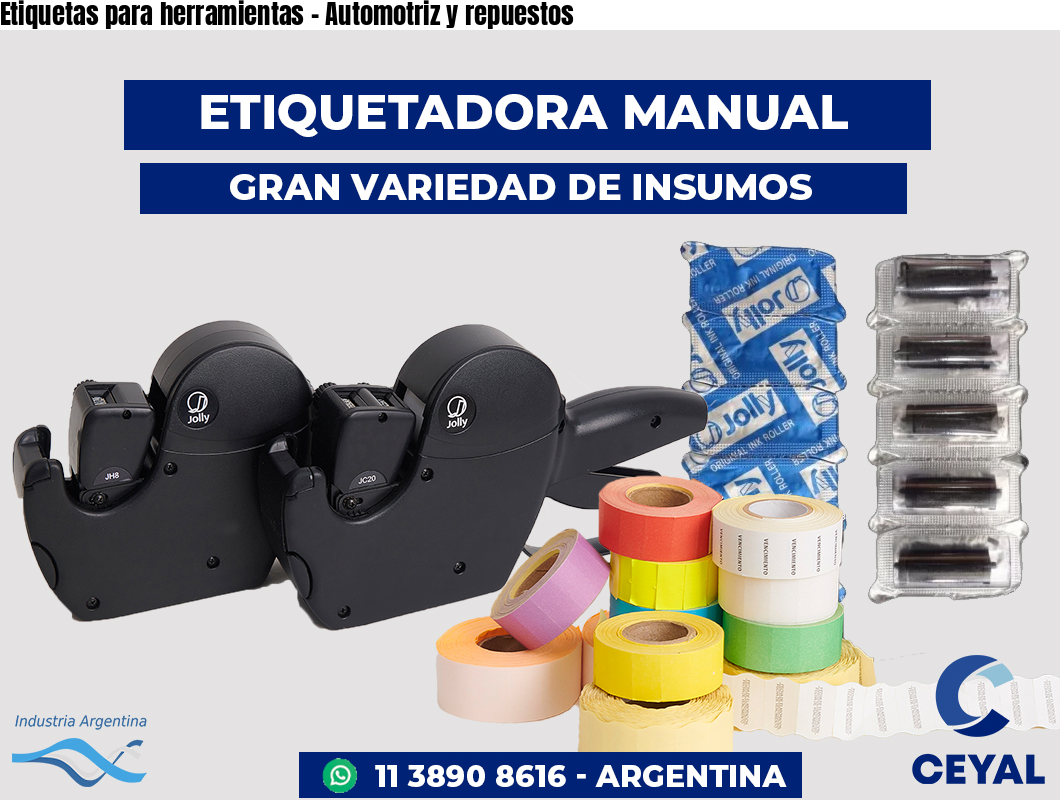 Etiquetas para herramientas - Automotriz y repuestos
