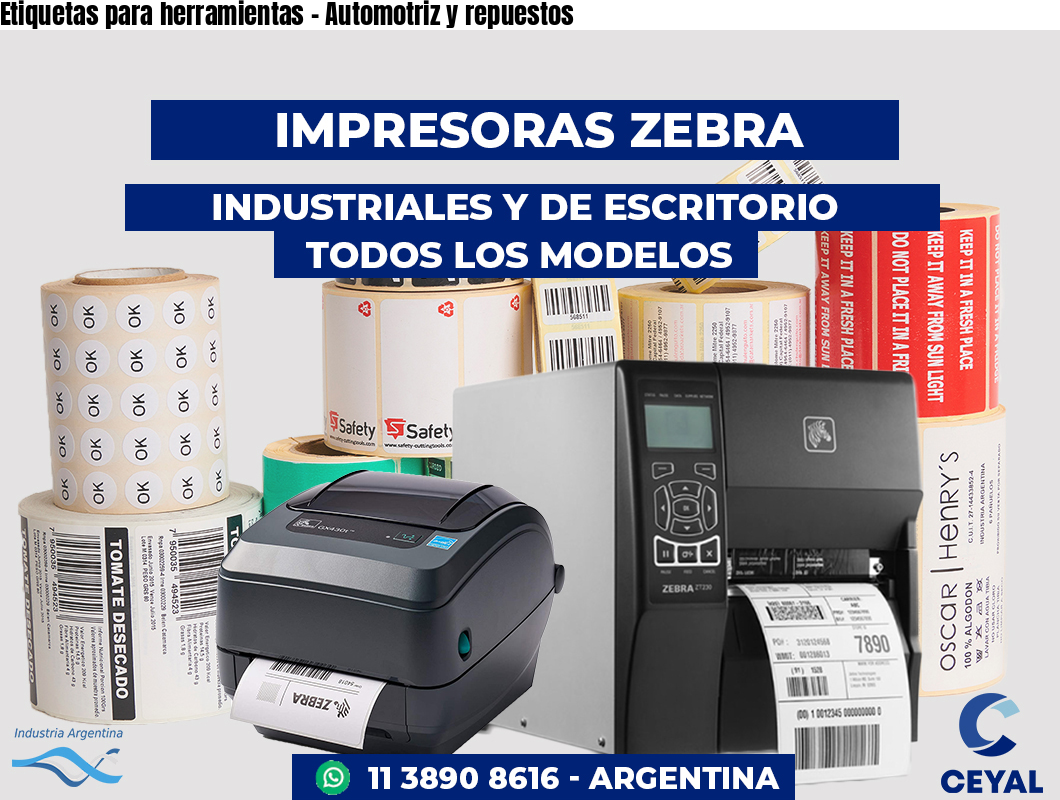 Etiquetas para herramientas - Automotriz y repuestos