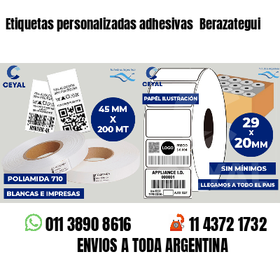 Etiquetas personalizadas adhesivas  Berazategui