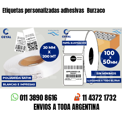 Etiquetas personalizadas adhesivas  Burzaco