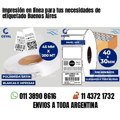 Impresión en línea para tus necesidades de etiquetado Buenos Aires