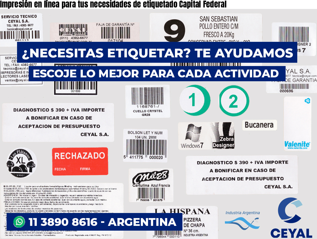 Impresión en línea para tus necesidades de etiquetado Capital Federal