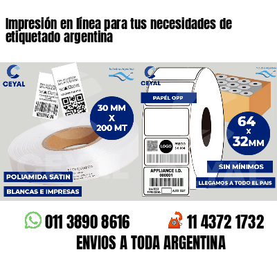 Impresión en línea para tus necesidades de etiquetado argentina