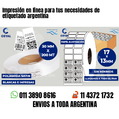 Impresión en línea para tus necesidades de etiquetado argentina