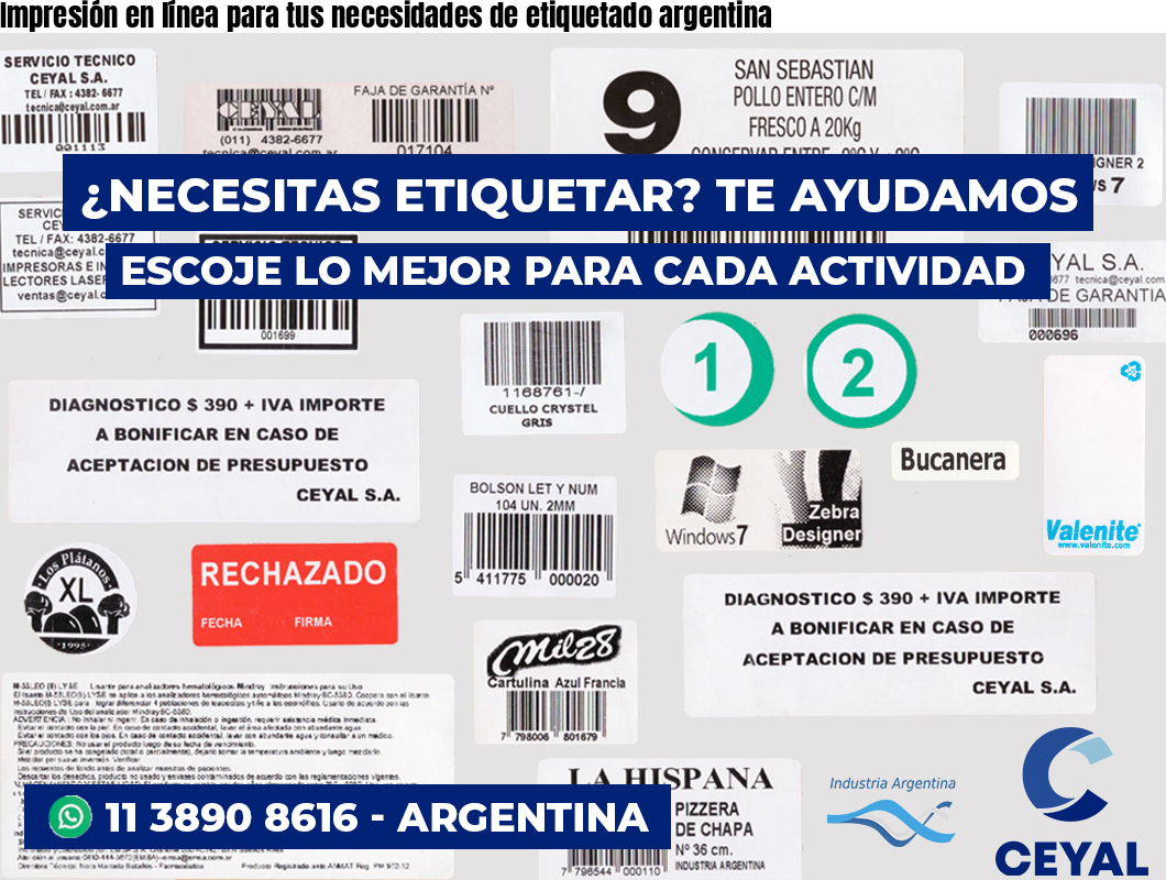 Impresión en línea para tus necesidades de etiquetado argentina
