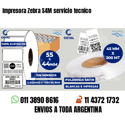 Impresora Zebra S4M servicio tecnico