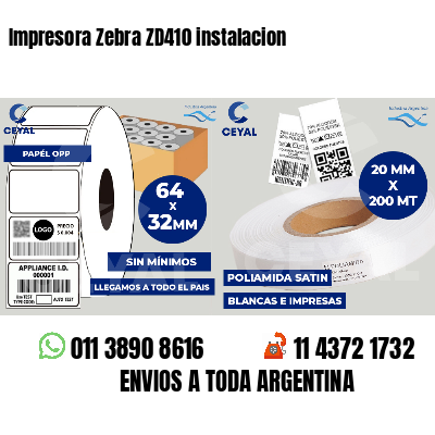 Impresora Zebra ZD410 instalacion