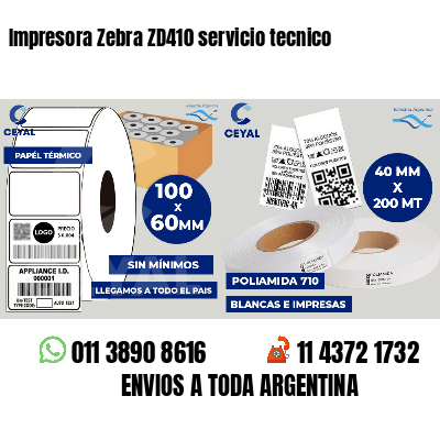 Impresora Zebra ZD410 servicio tecnico
