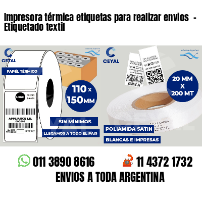 Impresora térmica etiquetas para realizar envios  - Etiquetado textil