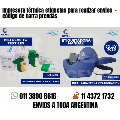 Impresora térmica etiquetas para realizar envios  - código de barra prendas