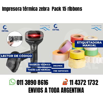 Impresora térmica zebra  Pack 15 ribbons