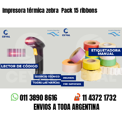 Impresora térmica zebra  Pack 15 ribbons