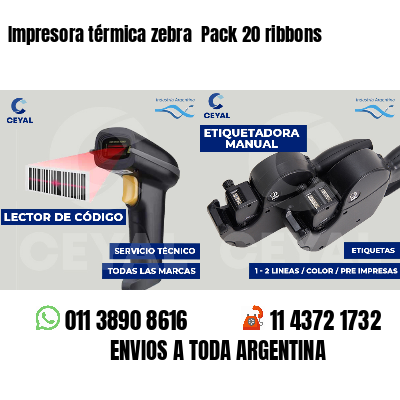 Impresora térmica zebra  Pack 20 ribbons