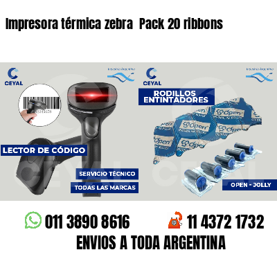 Impresora térmica zebra  Pack 20 ribbons