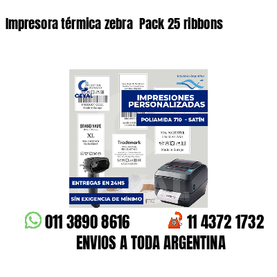 Impresora térmica zebra  Pack 25 ribbons