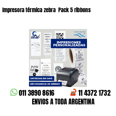 Impresora térmica zebra  Pack 5 ribbons