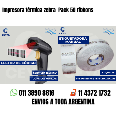 Impresora térmica zebra  Pack 50 ribbons