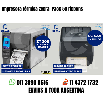 Impresora térmica zebra  Pack 50 ribbons