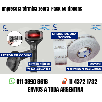 Impresora térmica zebra  Pack 50 ribbons