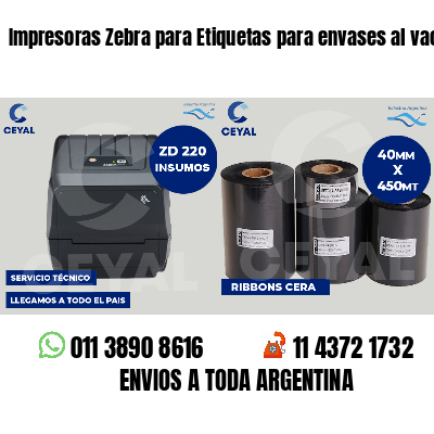 Impresoras Zebra para Etiquetas para envases al vacío