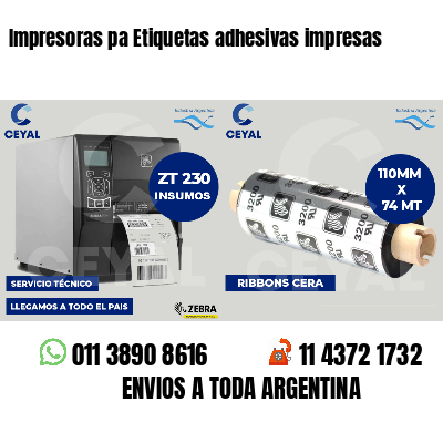 Impresoras pa Etiquetas adhesivas impresas