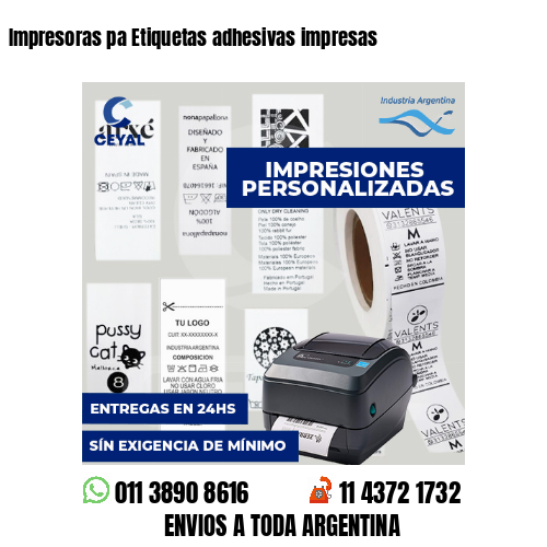 Impresoras pa Etiquetas adhesivas impresas