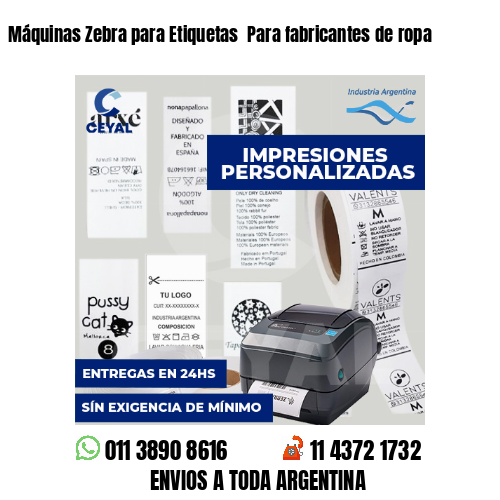 Máquinas Zebra para Etiquetas  Para fabricantes de ropa