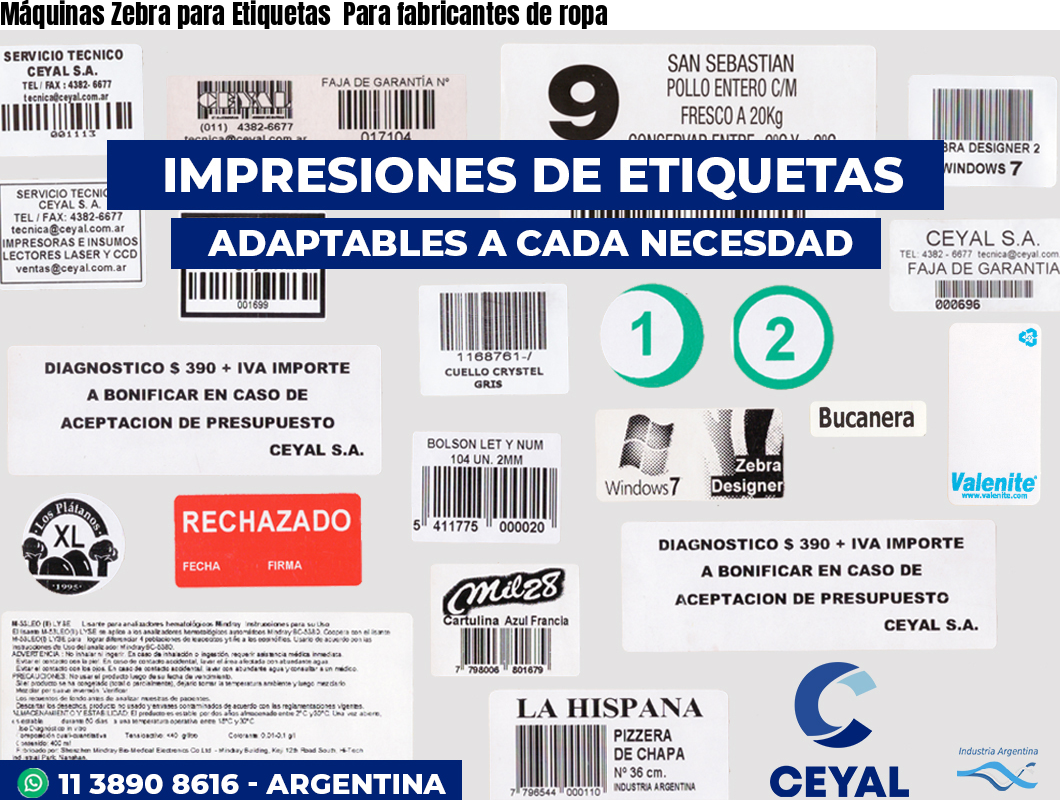 Máquinas Zebra para Etiquetas  Para fabricantes de ropa