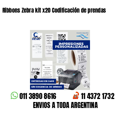 Ribbons Zebra kit x20 Codificación de prendas