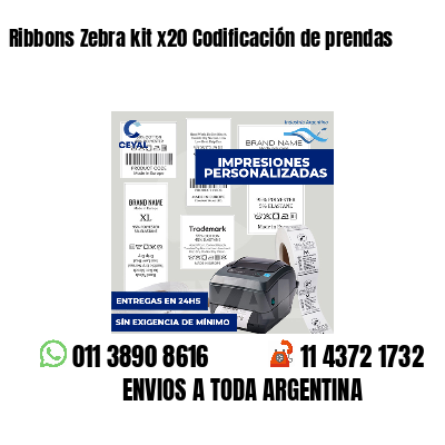 Ribbons Zebra kit x20 Codificación de prendas