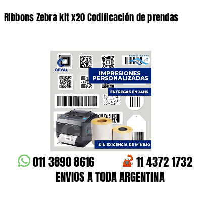 Ribbons Zebra kit x20 Codificación de prendas