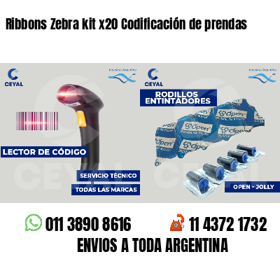 Ribbons Zebra kit x20 Codificación de prendas