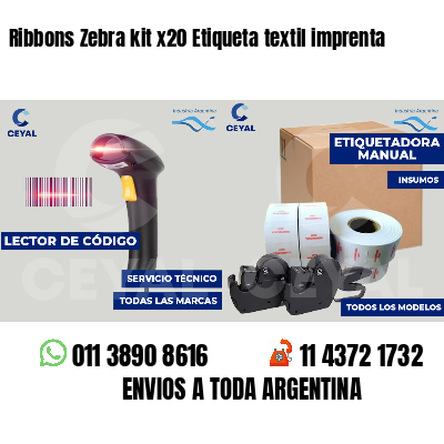 Ribbons Zebra kit x20 Etiqueta textil imprenta