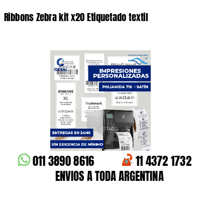 Ribbons Zebra kit x20 Etiquetado textil
